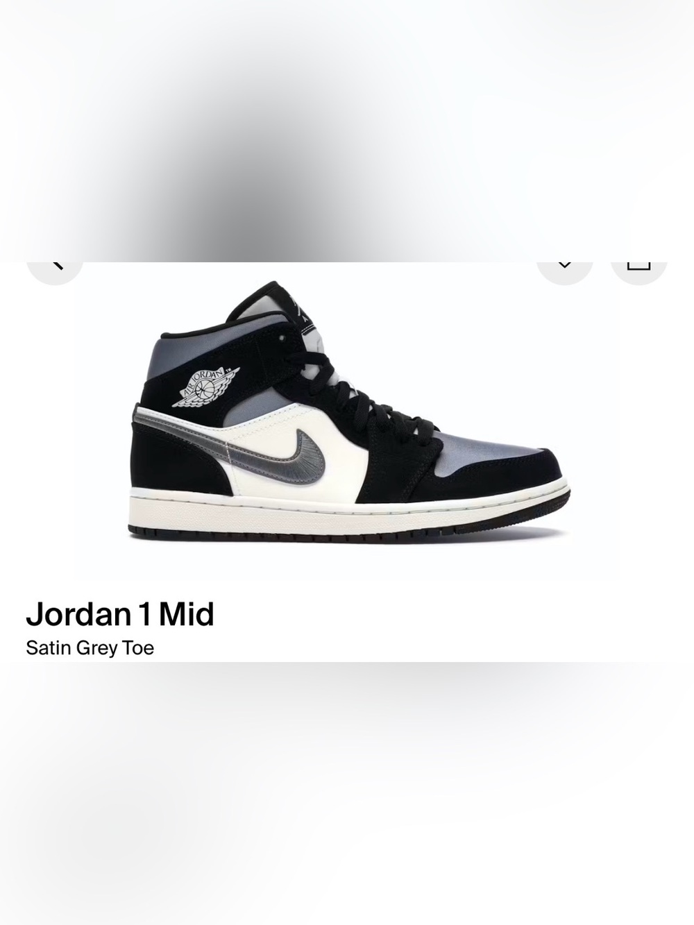 Jordan 1 Mid Sneakers in Black, White & Gray
